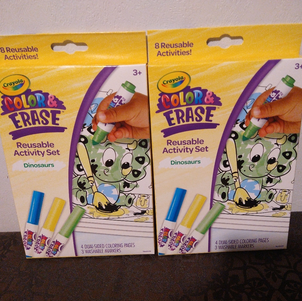New - Crayola Color and Erase Reusable Activity Set Dinosaurs